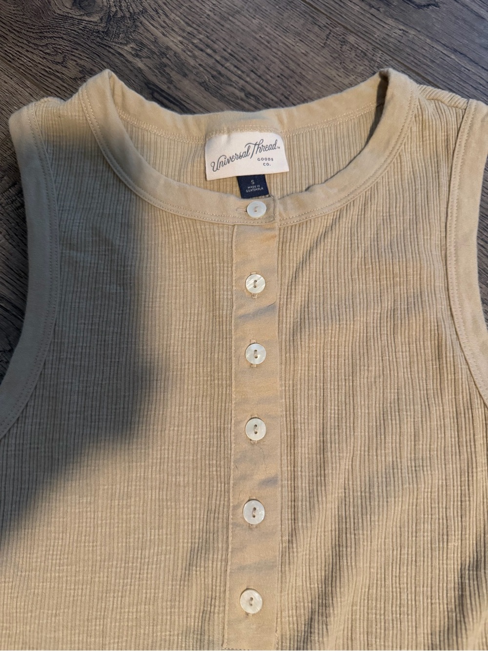 Universal Thread Ribbed Henley Tank Top - Picture 2 of 5